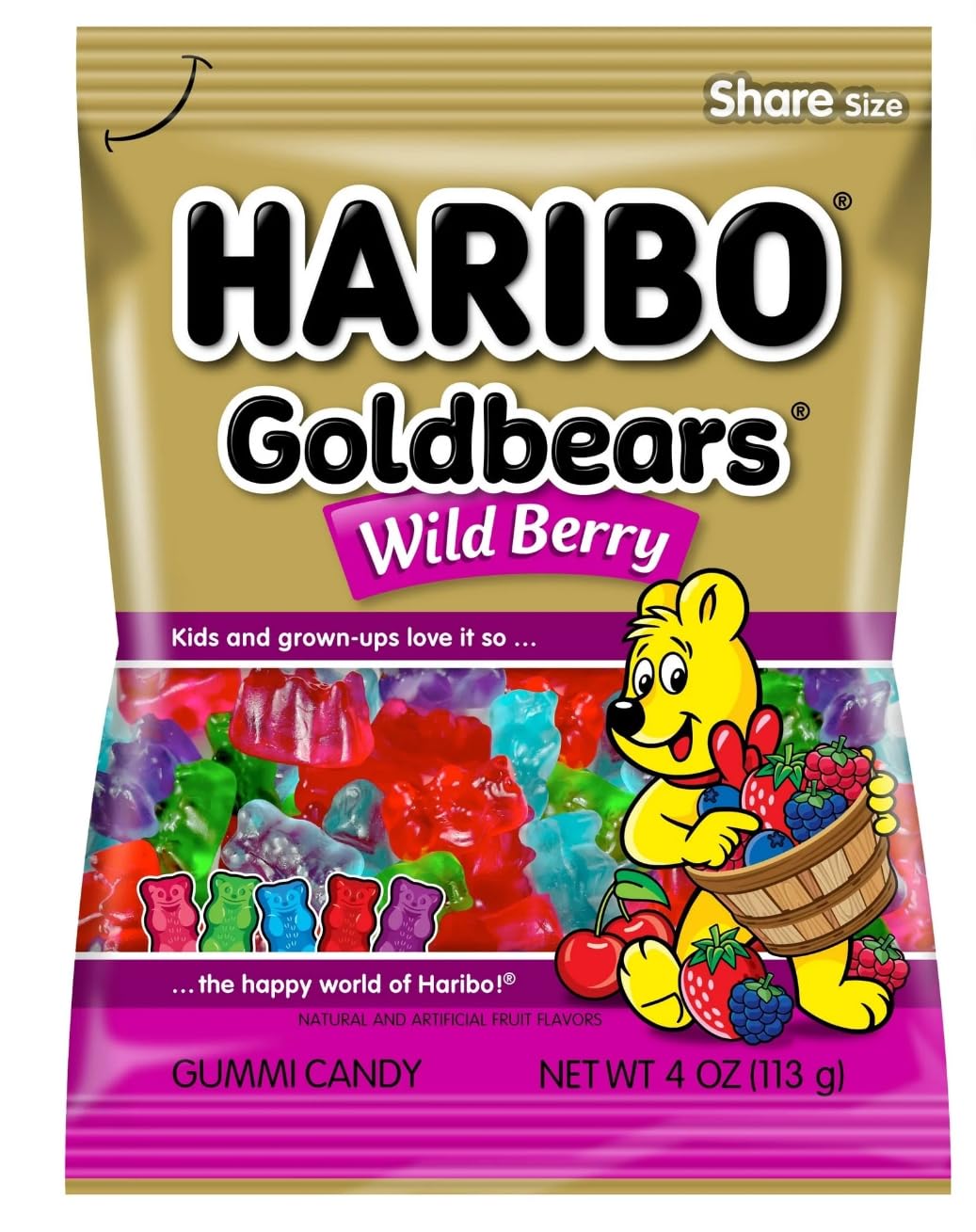 Product image of HARIBO Goldbears Wild Berry Gummi Candy Fruit Flavored Share Size Bag 5 oz 5 oz Pack of 4